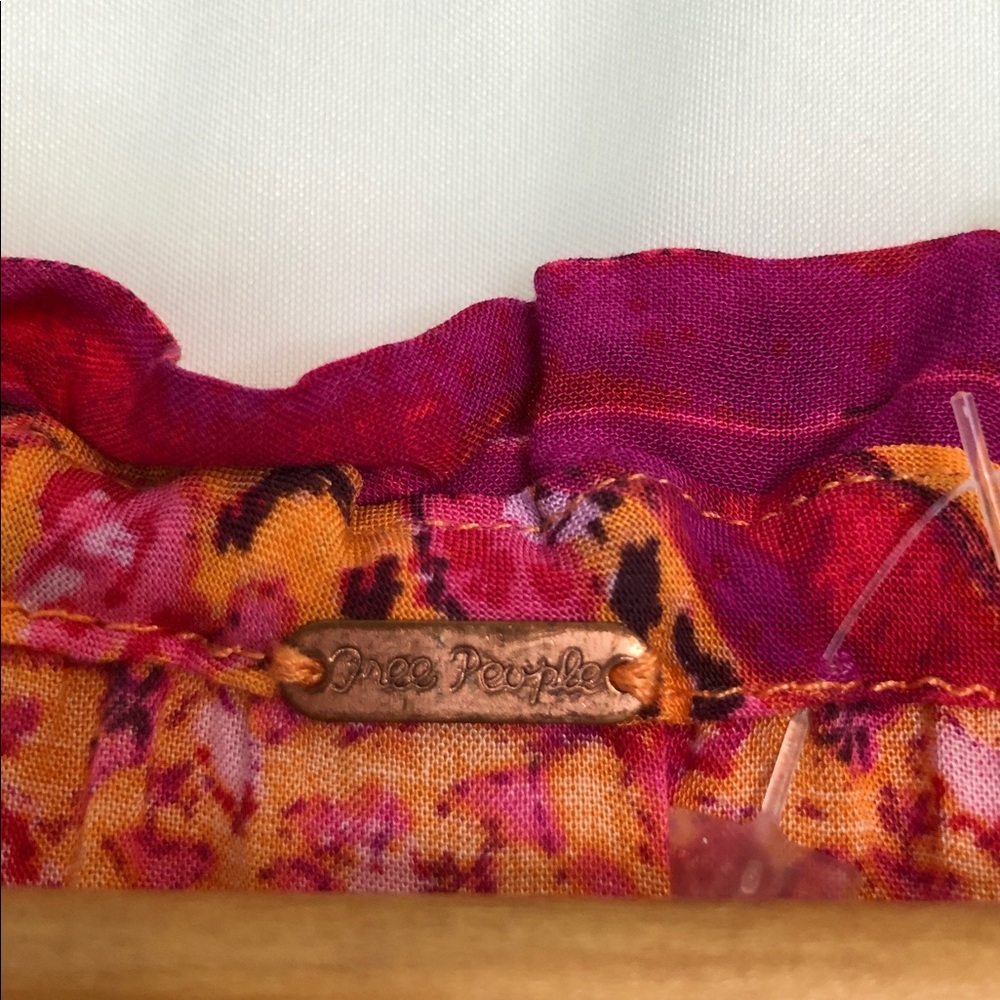 FREE PEOPLE  Happy Feeling Maxi Vibrant Pink & Orange Long Sleeve Dress Size S - Picture 3 of 16
